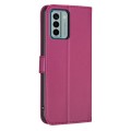 For Nokia G22 Four-leaf Embossed Leather Phone Case(Rose Red)