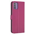 For Nokia G42 / G310 Four-leaf Embossed Leather Phone Case(Rose Red)