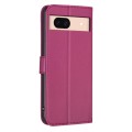 For Google Pixel 8a Four-leaf Embossed Leather Phone Case(Rose Red)