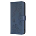 For Google Pixel 8a Four-leaf Embossed Leather Phone Case(Blue)