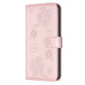 For Google Pixel 8 Pro Four-leaf Embossed Leather Phone Case(Pink)