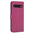 For Google Pixel 7 Four-leaf Embossed Leather Phone Case(Rose Red)