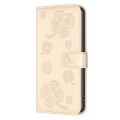 For Google Pixel 7 Four-leaf Embossed Leather Phone Case(Gold)