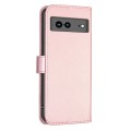 For Google Pixel 7a Four-leaf Embossed Leather Phone Case(Pink)