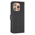 For iPhone 15 Pro Four-leaf Embossed Leather Phone Case(Black)