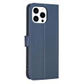 For iPhone 13 Pro Four-leaf Embossed Leather Phone Case(Blue)