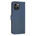 For iPhone 13 Four-leaf Embossed Leather Phone Case(Blue)