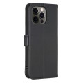 For iPhone 12 / 12 Pro Four-leaf Embossed Leather Phone Case(Black)