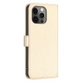 For iPhone 12 / 12 Pro Four-leaf Embossed Leather Phone Case(Gold)