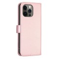 For iPhone 12 Pro Max Four-leaf Embossed Leather Phone Case(Pink)