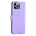 For iPhone 11 Pro Max Four-leaf Embossed Leather Phone Case(Purple)