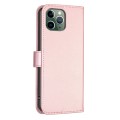 For iPhone 11 Pro Max Four-leaf Embossed Leather Phone Case(Pink)