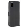 For iPhone X / XS Four-leaf Embossed Leather Phone Case(Black)
