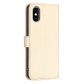 For iPhone X / XS Four-leaf Embossed Leather Phone Case(Gold)