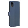 For iPhone XR Four-leaf Embossed Leather Phone Case(Blue)