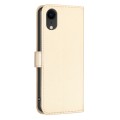 For iPhone XR Four-leaf Embossed Leather Phone Case(Gold)