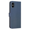 For iPhone XS Max Four-leaf Embossed Leather Phone Case(Blue)