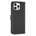 For iPhone 14 Pro Four-leaf Embossed Leather Phone Case(Black)