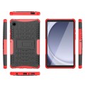 For Samsung Galaxy Tab A9 Tire Texture TPU + PC Tablet Case with Holder(Red)