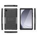For Samsung Galaxy Tab A9 Tire Texture TPU + PC Tablet Case with Holder(Black)
