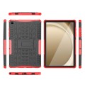 For Samsung Galaxy Tab A9+ Tire Texture TPU + PC Tablet Case with Holder(Red)