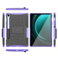 For Samsung Galaxy Tab S9 FE Tire Texture TPU + PC Tablet Case with Holder(Purple)