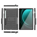 For Samsung Galaxy Tab S9 FE Tire Texture TPU + PC Tablet Case with Holder(Black)