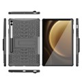 For Samsung Galaxy Tab S9 FE+ Tire Texture TPU + PC Tablet Case with Holder(Black)