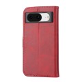 For Google Pixel 8 Embossed Happy Cat Pattern Flip Leather Phone Case(Red)
