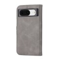 For Google Pixel 8 Embossed Happy Cat Pattern Flip Leather Phone Case(Grey)