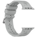 For Apple Watch SE 2023 44mm H Texture Silicone Ladder Buckle Watch Band(Grey)