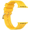 For Apple Watch SE 2023 40mm H Texture Silicone Ladder Buckle Watch Band(Yellow)