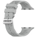 For Apple Watch SE 2023 40mm H Texture Silicone Ladder Buckle Watch Band(Grey)