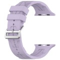 For Apple Watch Series 9 41mm H Texture Silicone Ladder Buckle Watch Band(Purple)