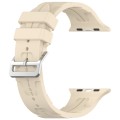 For Apple Watch Series 8 41mm H Texture Silicone Ladder Buckle Watch Band(Khaki)