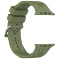 For Apple Watch SE 40mm H Texture Silicone Ladder Buckle Watch Band(Army Green)