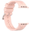 For Apple Watch Series 5 44mm H Texture Silicone Ladder Buckle Watch Band(Retro Rose)