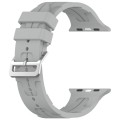 For Apple Watch Series 5 40mm H Texture Silicone Ladder Buckle Watch Band(Grey)