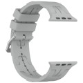 For Apple Watch Series 2 38mm H Texture Silicone Ladder Buckle Watch Band(Grey)