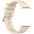 For Apple Watch 38mm H Texture Silicone Ladder Buckle Watch Band(Khaki)