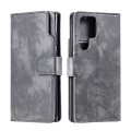 For Samsung Galaxy S24 Ultra 5G Tri-Fold 9-Card Wallets Leather Phone Case(Grey)