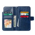 For Samsung Galaxy S24 Ultra 5G Tri-Fold 9-Card Wallets Leather Phone Case(Blue)