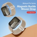 For Apple Watch Ultra 49mm DUX DUCIS Mixture Pro Series Magnetic Buckle Nylon Braid Watch Band(Beige