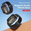 For Apple Watch SE 40mm DUX DUCIS Mixture Pro Series Magnetic Buckle Nylon Braid Watch Band(Black Un