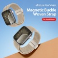 For Apple Watch 38mm DUX DUCIS Mixture Pro Series Magnetic Buckle Nylon Braid Watch Band(Beige)