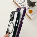 For iPhone 15 Plus Colorful Two-Color Lens Film MagSafe Magnetic Horn Acrylic+TPU Case(Grey)