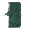 For Honor X5 Plus Ostrich Pattern Genuine Leather RFID Phone Case(Green)