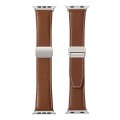 For Apple Watch SE 2023 44mm DUX DUCIS YA Series Magnetic Buckle Genuine Leather Watch Band(Brown)