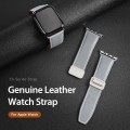 For Apple Watch SE 2023 40mm DUX DUCIS YA Series Magnetic Buckle Genuine Leather Watch Band(Grey)