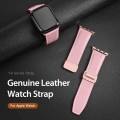 For Apple Watch SE 2023 40mm DUX DUCIS YA Series Magnetic Buckle Genuine Leather Watch Band(Pink)